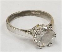 STERLING SILVER LARGE STONE RING