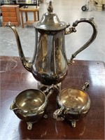 VTG SILVERPLATE COFFEE SUGAR & CREAMER SET