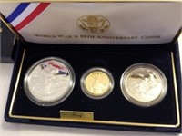 WORLD WAR II 50TH ANNIVERSARY GOLD & SILVER COINS