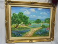 Nina Phillips framed oil painting