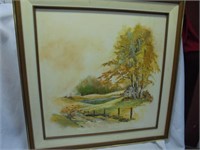 E. Lancaster framed oil painting