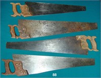 Four assorted hand saws