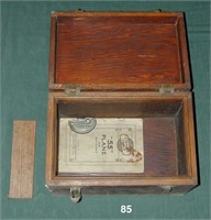 Wooden box with hinged lid for a #55