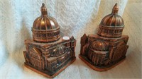 Russell Wood Curtis bookends, copper look