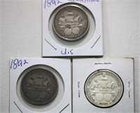 3 X 1892 Columbian US Half Dollars