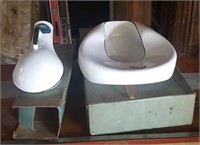 Porcelain bedpan & urinal in original boxes