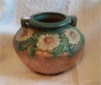 Roseville Pottery Dahlrose 2 handle vase