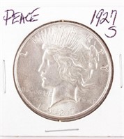 Coin 1927-S Peace Silver Dollar Brilliant Unc.