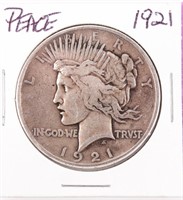 Coin 1921 Peace Silver Dollar Very Good, Key Date