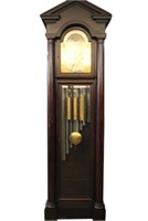 Monumental Antique Mahogany Case Clock 95" H