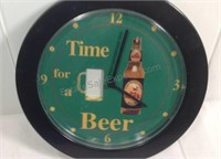 Time For a Beer Red Hawk Beer, wall clock 10"