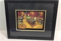 3-D Museum Art billiards room 13" x 11" frame