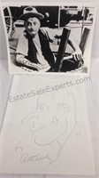 Art Carney signed photo 10" x 8" and doodle by