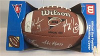 Wilson football with multiple autographs,