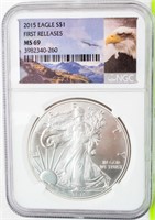 Coin 2015 American Silver Eagle Certified MS69