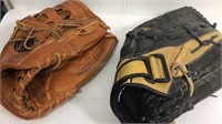 Mizuno and Franklin baseball gloves