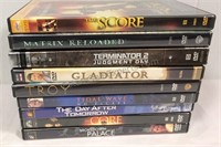 Lot of 9 DVDs, the Score, Matrix Reloaded