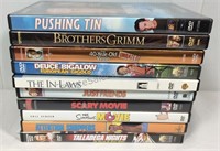 Lot of 10 DVDs, Pushing 10, the Brothers Grimm