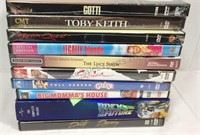 Lot of 10 DVDs 7 unopened Gotti, Toby Keith,