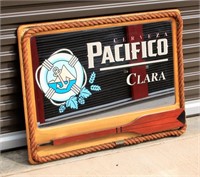Pacifico Beer Advertising Wall Mirror Wood