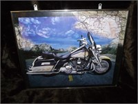 HARLEY DAVIDSON MOTORCYCLE FRAMED PICTURE