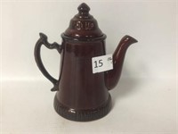 Old Japan Glazed Pottery Tea Pot - 7" Tall