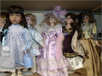 PORCELAIN DOLLS WITH STANDS COLLECTION