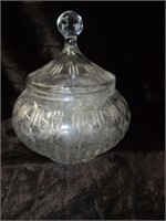 VINTAGE PUNCH BOWL WITH CRYSTAL LID