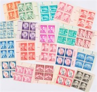 Stamps 20 Liberty Series Plate Blocks 1954