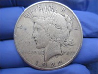 1922 peace silver dollar