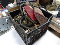 Crate of car parts, wood, related