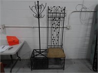 Hall Tree with bench and coat rack