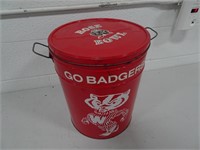 Badgers metal can with lid