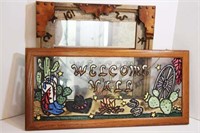 Western Theme Painted Glass Welcome