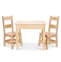 Melissa & Doug Wooden Table & Chairs, 3-Piece Set