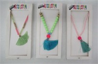 (3) Beaded Kids Necklaces w/ Tassles