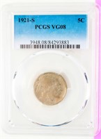 Coin 1921-S Buffalo Nickel PCGS VG08  Key!
