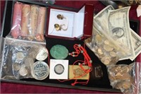 Group of Jewelry, Foreign Coins, Silver Certificae