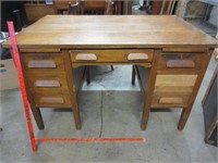 antique oak desk (6-drawers)