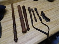 (3) Antique Police Billy Clubs, (4) Saps