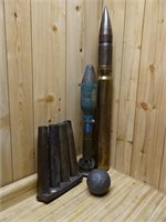 Artillery Lot Including (4) 40mm MK2 Brass,