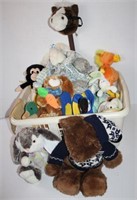 Basket Full of Stuffed Animals and One