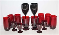 Ruby Glass Tumblers and Other Glasses