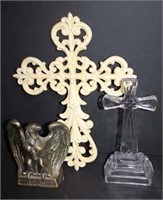 Two Crosses and Cast Eagle Bookend