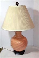 Ceramic Table Lamp on Wood base