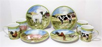 Porcelain Plates & Mugs in Farm Animal