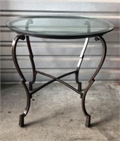 Iron Base Glass Top Table