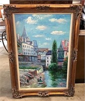 Large Framed Oil on Canvas Signed by Artist