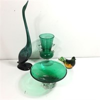 Selection of Green Glass Décor