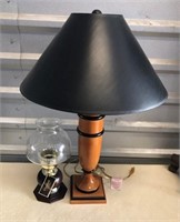 Wooden Lamp & Vintage Lamp Style Candle Holder